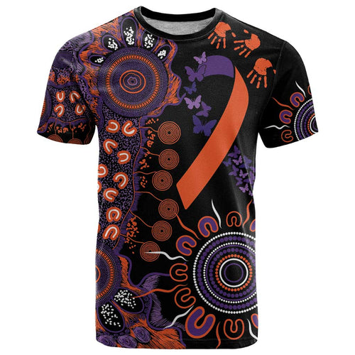 Psoriasis Awareness Personalised T Shirt Aboriginal Ribbon Dot Painting