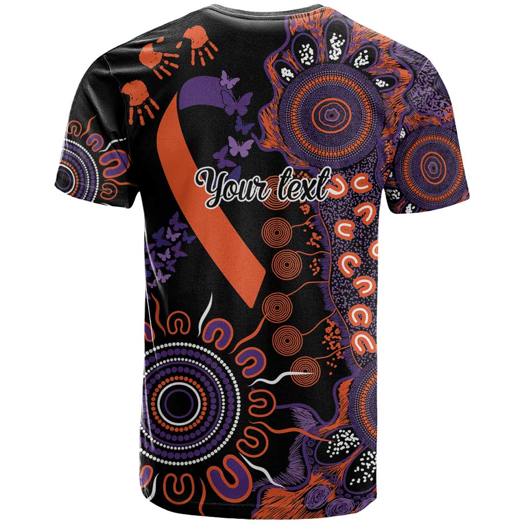Psoriasis Awareness Personalised T Shirt Aboriginal Ribbon Dot Painting