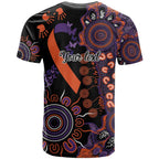 Psoriasis Awareness Personalised T Shirt Aboriginal Ribbon Dot Painting