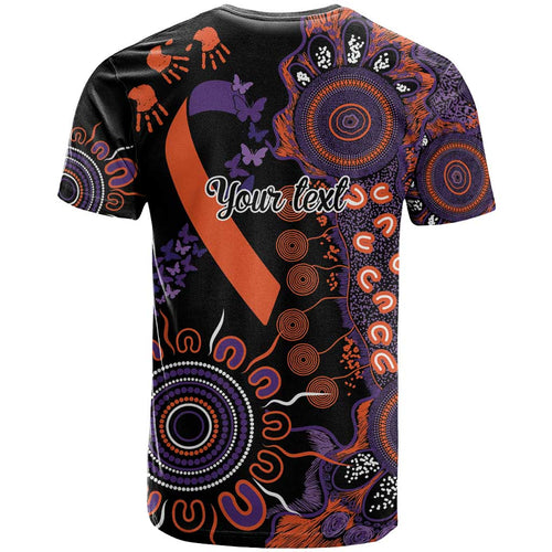 Psoriasis Awareness Personalised T Shirt Aboriginal Ribbon Dot Painting