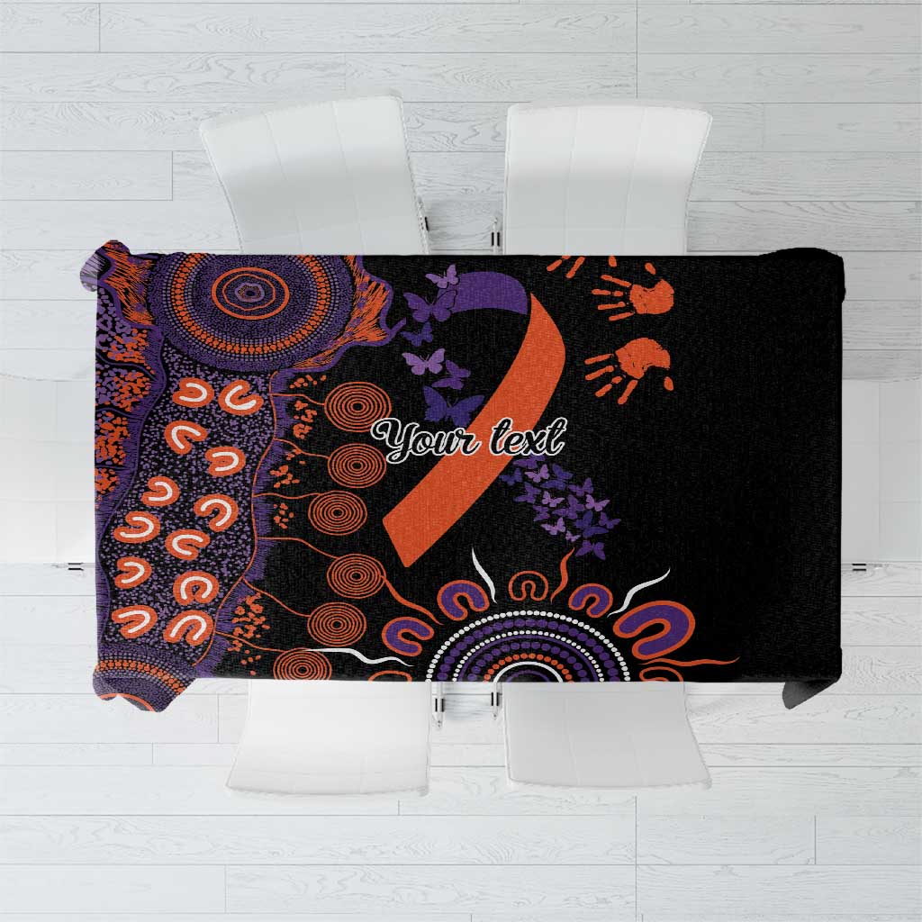 Psoriasis Awareness Personalised Tablecloth Aboriginal Ribbon Dot Painting