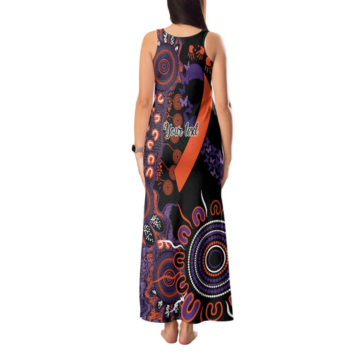 Psoriasis Awareness Personalised Tank Maxi Dress Aboriginal Ribbon Dot Painting