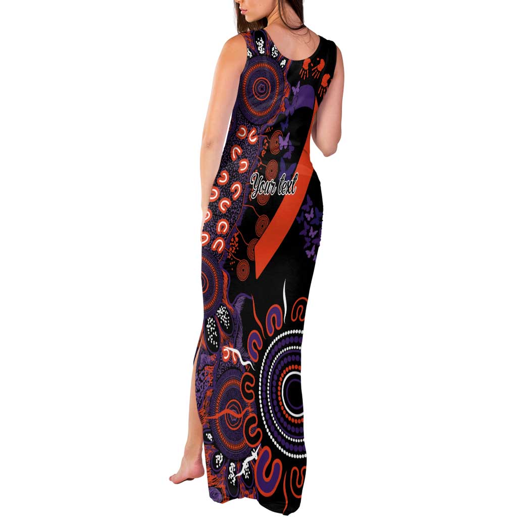 Psoriasis Awareness Personalised Tank Maxi Dress Aboriginal Ribbon Dot Painting