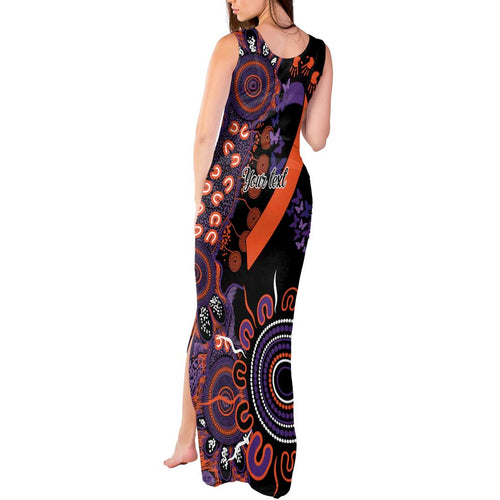 Psoriasis Awareness Personalised Tank Maxi Dress Aboriginal Ribbon Dot Painting