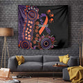 Psoriasis Awareness Personalised Tapestry Aboriginal Ribbon Dot Painting
