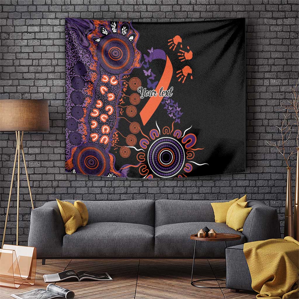 Psoriasis Awareness Personalised Tapestry Aboriginal Ribbon Dot Painting