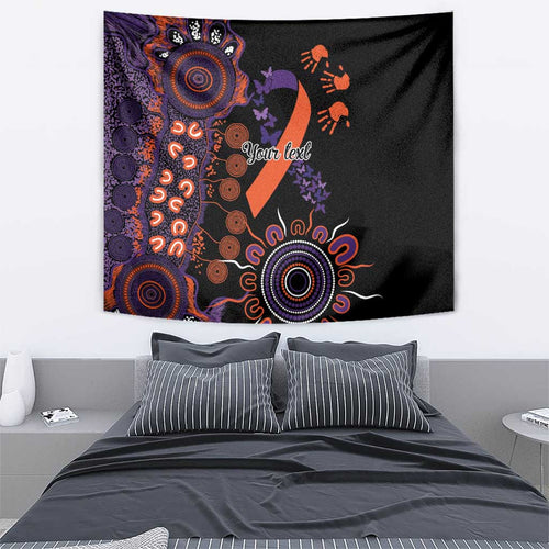 Psoriasis Awareness Personalised Tapestry Aboriginal Ribbon Dot Painting