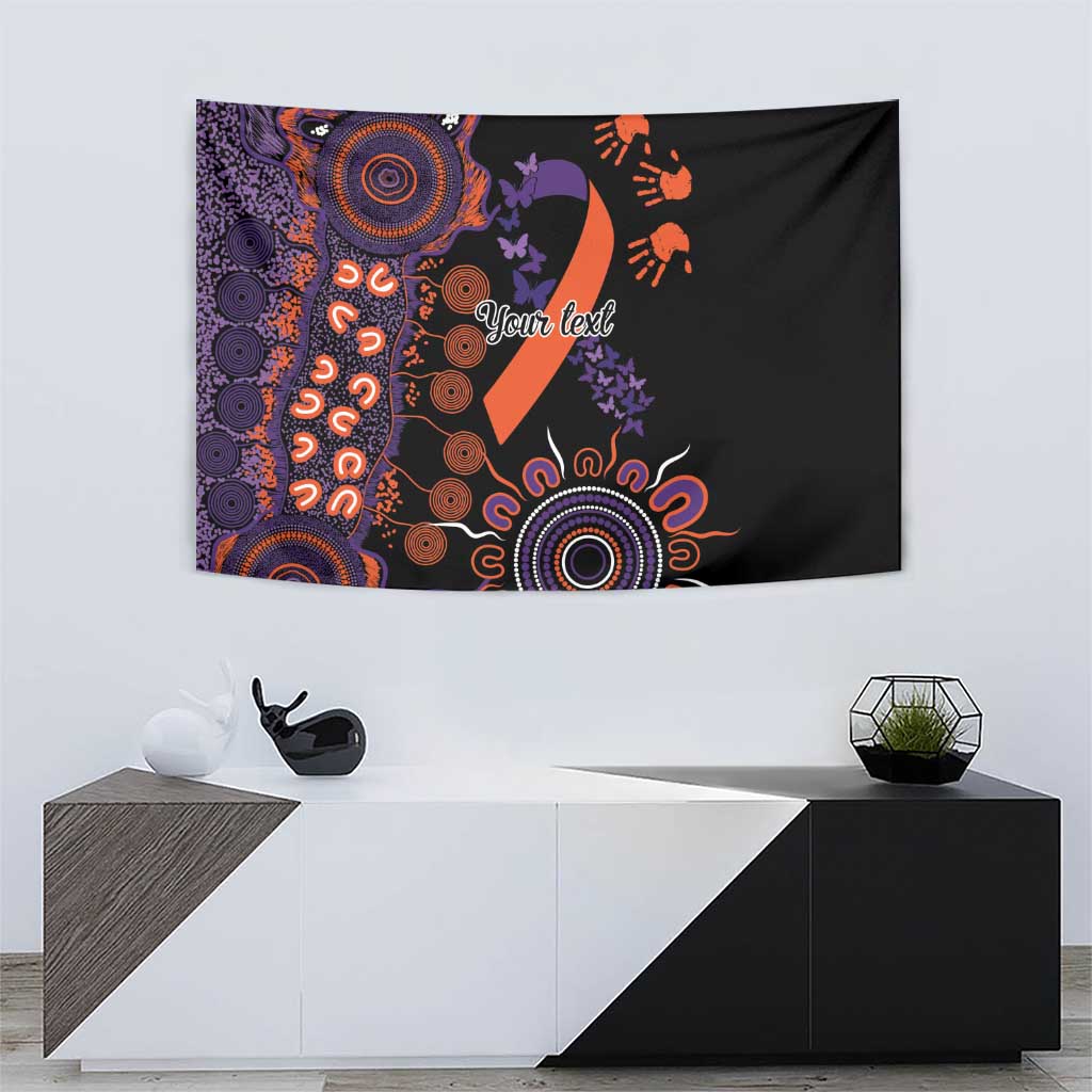 Psoriasis Awareness Personalised Tapestry Aboriginal Ribbon Dot Painting