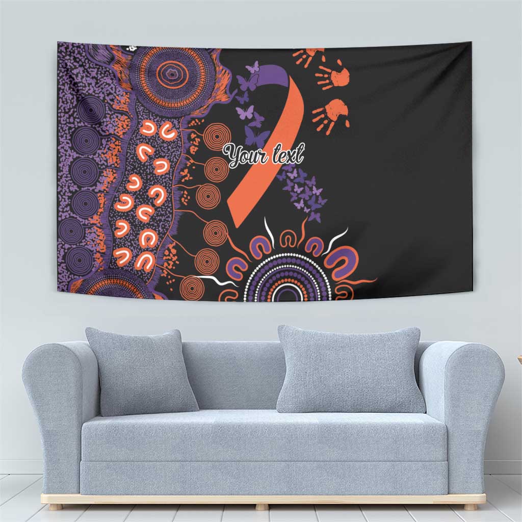 Psoriasis Awareness Personalised Tapestry Aboriginal Ribbon Dot Painting