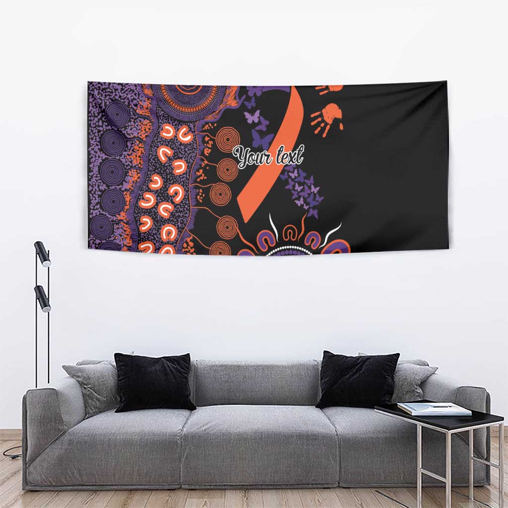 Psoriasis Awareness Personalised Tapestry Aboriginal Ribbon Dot Painting