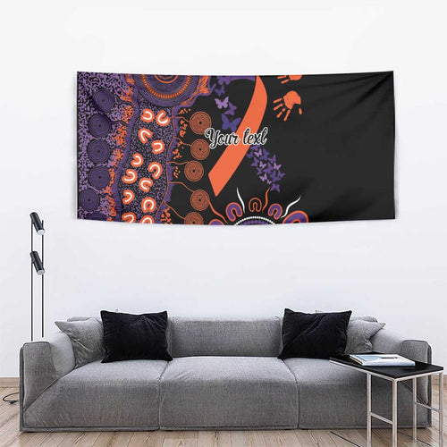 Psoriasis Awareness Personalised Tapestry Aboriginal Ribbon Dot Painting