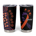 Psoriasis Awareness Personalised Tumbler Cup Aboriginal Ribbon Dot Painting