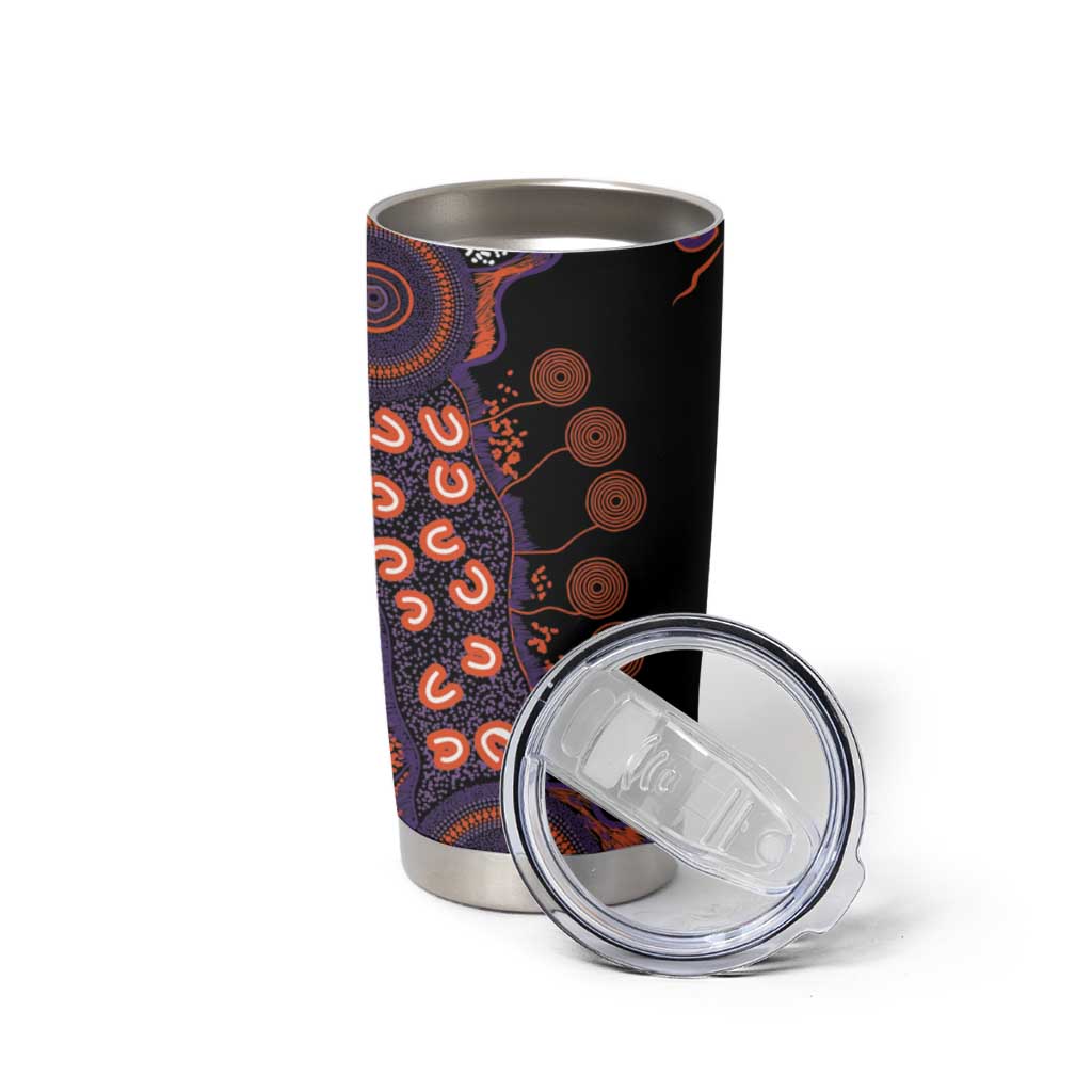 Psoriasis Awareness Personalised Tumbler Cup Aboriginal Ribbon Dot Painting
