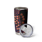 Psoriasis Awareness Personalised Tumbler Cup Aboriginal Ribbon Dot Painting