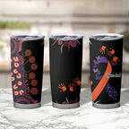 Psoriasis Awareness Personalised Tumbler Cup Aboriginal Ribbon Dot Painting