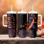 Psoriasis Awareness Personalised Tumbler With Handle Aboriginal Ribbon Dot Painting