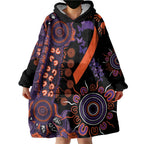 Psoriasis Awareness Personalised Wearable Blanket Hoodie Aboriginal Ribbon Dot Painting