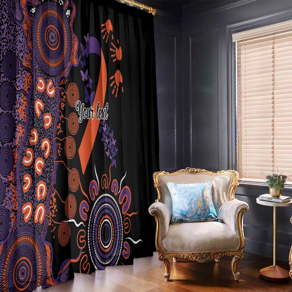 Psoriasis Awareness Personalised Window Curtain Aboriginal Ribbon Dot Painting