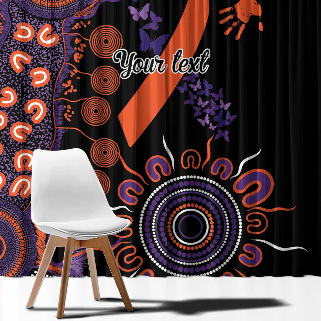 Psoriasis Awareness Personalised Window Curtain Aboriginal Ribbon Dot Painting