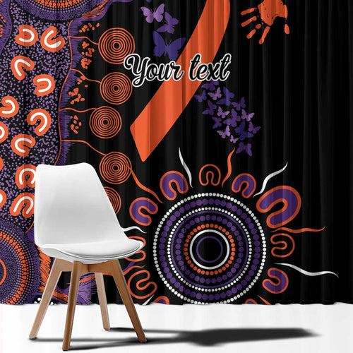 Psoriasis Awareness Personalised Window Curtain Aboriginal Ribbon Dot Painting