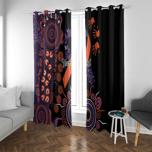 Psoriasis Awareness Personalised Window Curtain Aboriginal Ribbon Dot Painting
