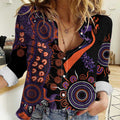 Psoriasis Awareness Personalised Women Casual Shirt Aboriginal Ribbon Dot Painting