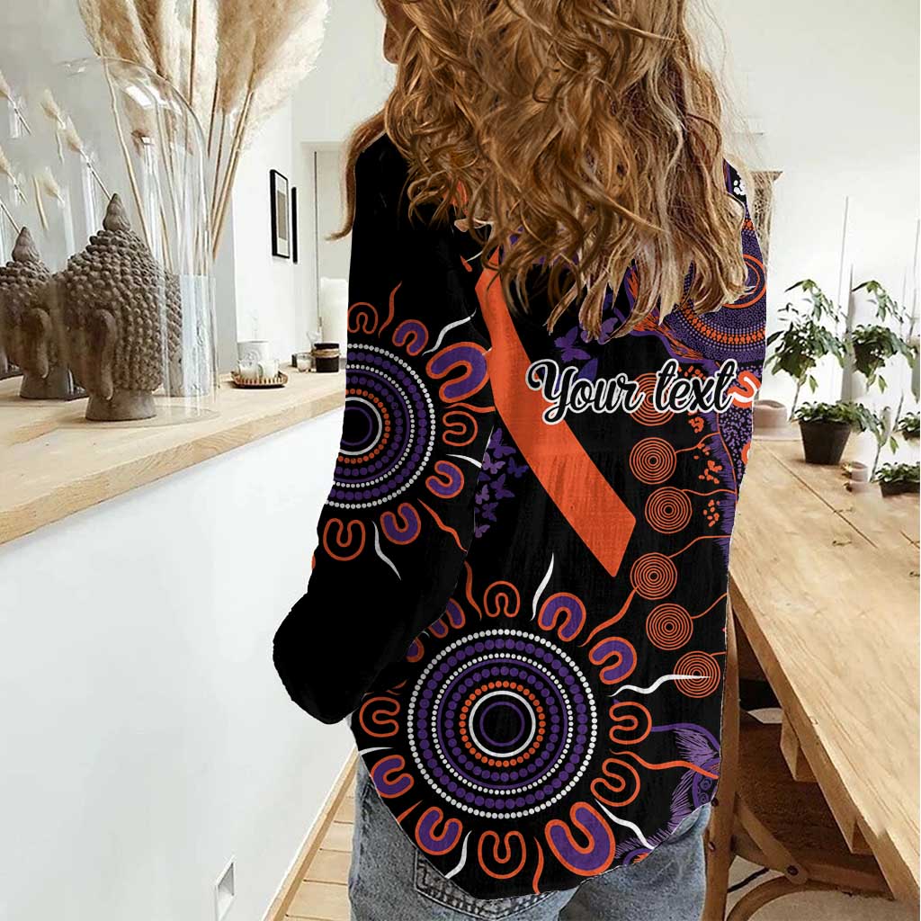 Psoriasis Awareness Personalised Women Casual Shirt Aboriginal Ribbon Dot Painting