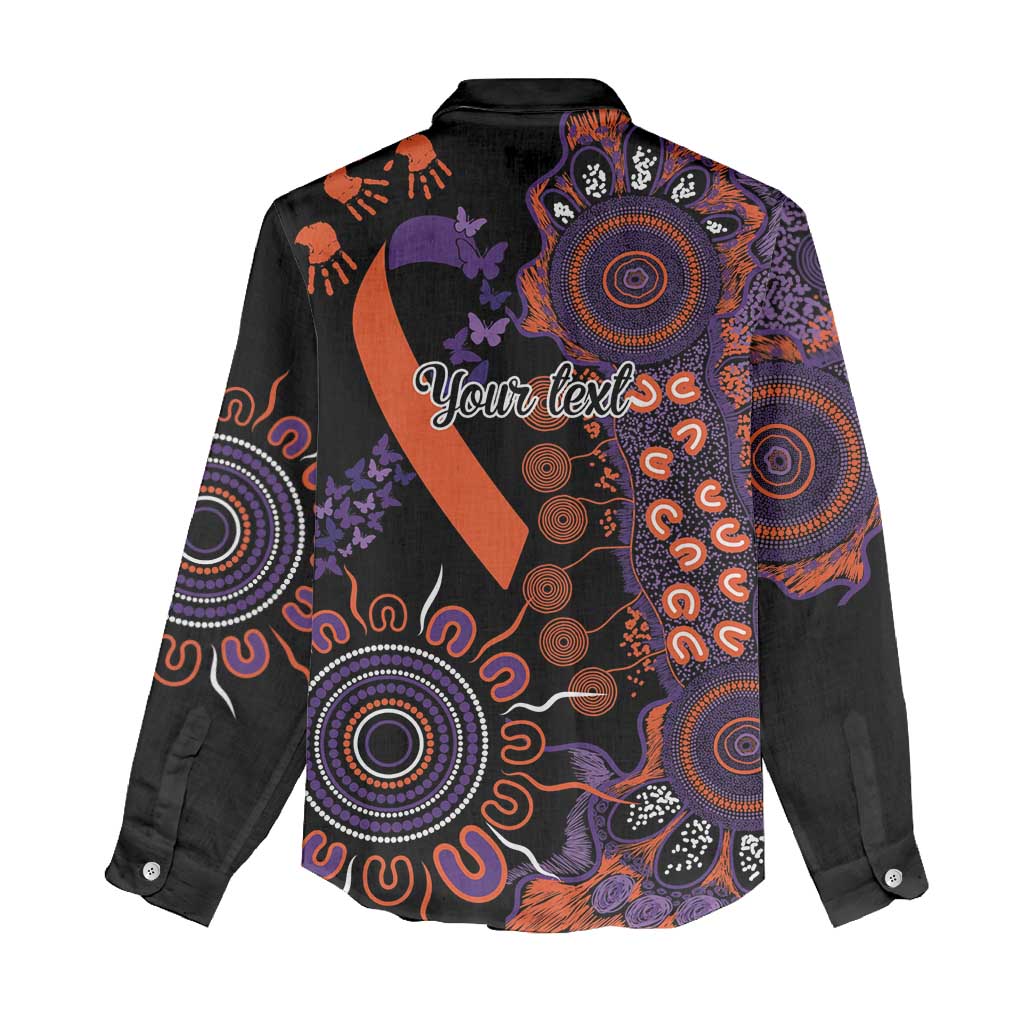 Psoriasis Awareness Personalised Women Casual Shirt Aboriginal Ribbon Dot Painting