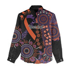 Psoriasis Awareness Personalised Women Casual Shirt Aboriginal Ribbon Dot Painting