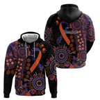 Psoriasis Awareness Personalised Zip Hoodie Aboriginal Ribbon Dot Painting