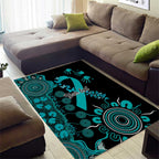 PTSD Awareness Personalised Area Rug Aboriginal Ribbon Dot Painting