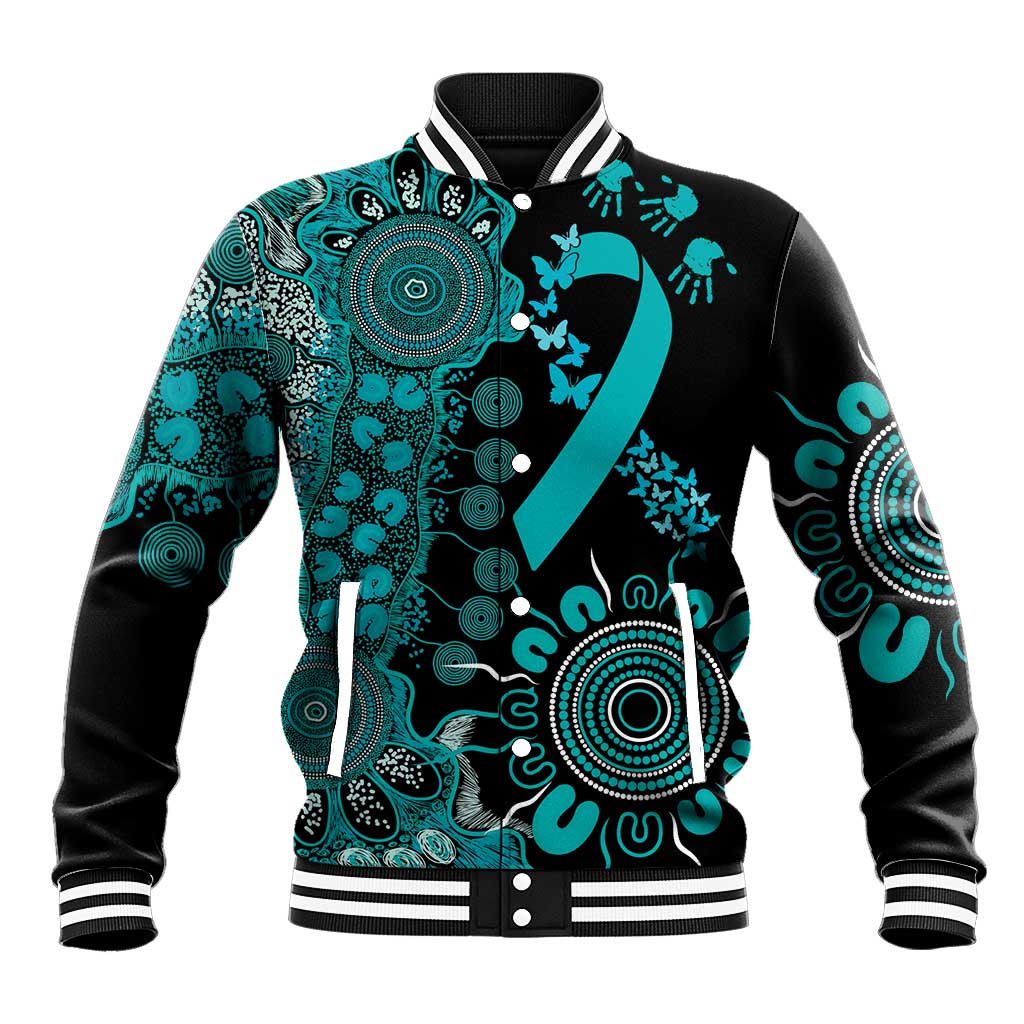 PTSD Awareness Personalised Baseball Jacket Aboriginal Ribbon Dot Painting