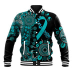 PTSD Awareness Personalised Baseball Jacket Aboriginal Ribbon Dot Painting