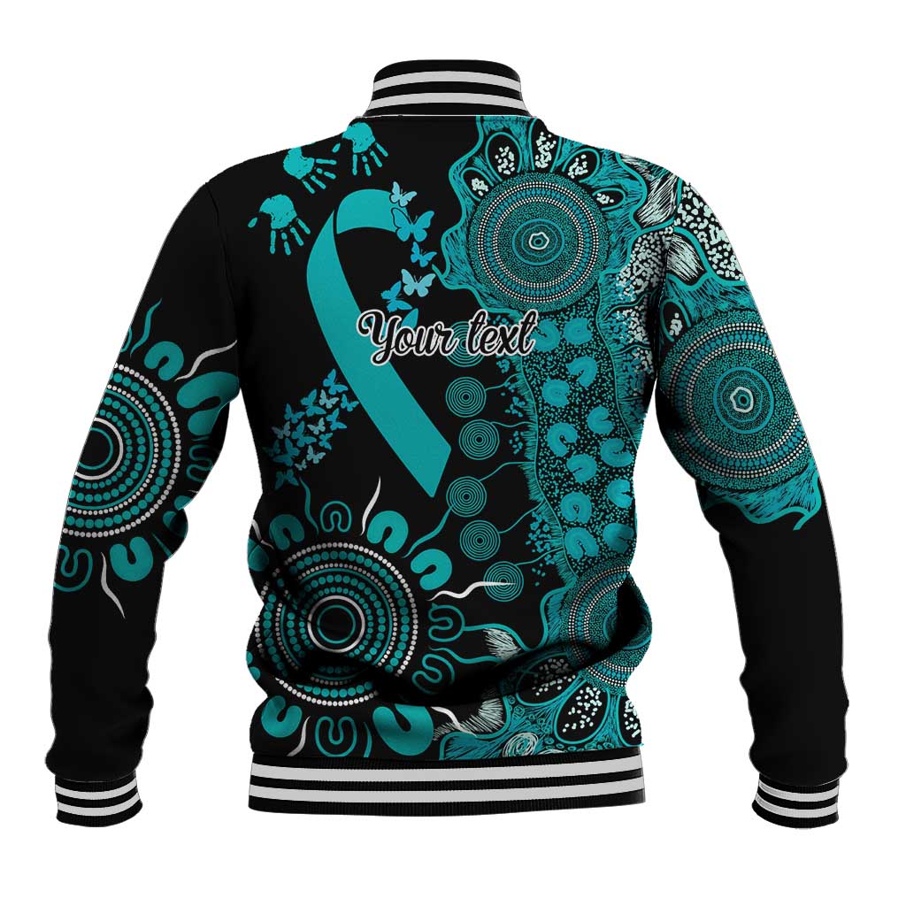 PTSD Awareness Personalised Baseball Jacket Aboriginal Ribbon Dot Painting