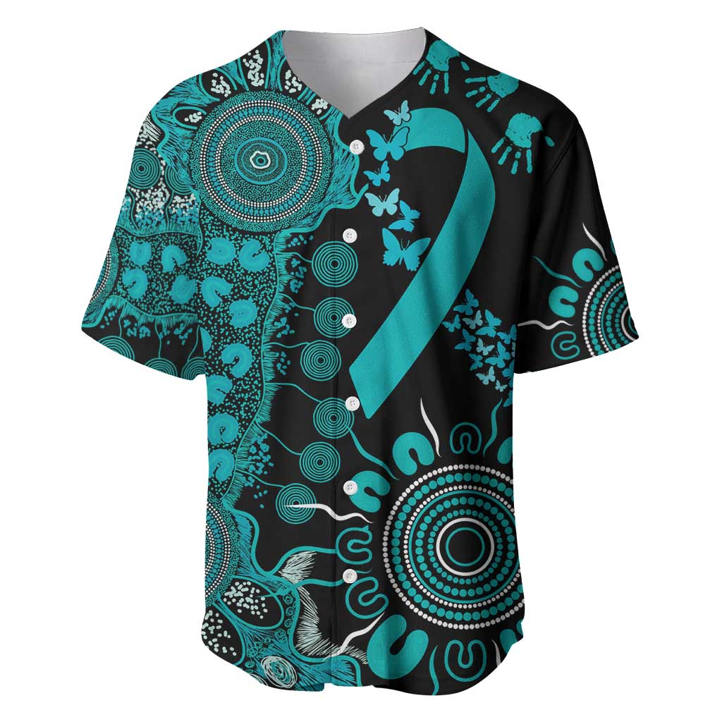 PTSD Awareness Personalised Baseball Jersey Aboriginal Ribbon Dot Painting