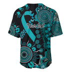 PTSD Awareness Personalised Baseball Jersey Aboriginal Ribbon Dot Painting