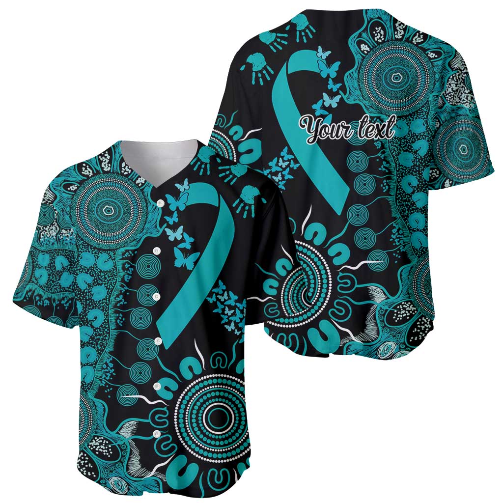 PTSD Awareness Personalised Baseball Jersey Aboriginal Ribbon Dot Painting