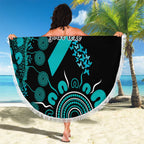 PTSD Awareness Personalised Beach Blanket Aboriginal Ribbon Dot Painting