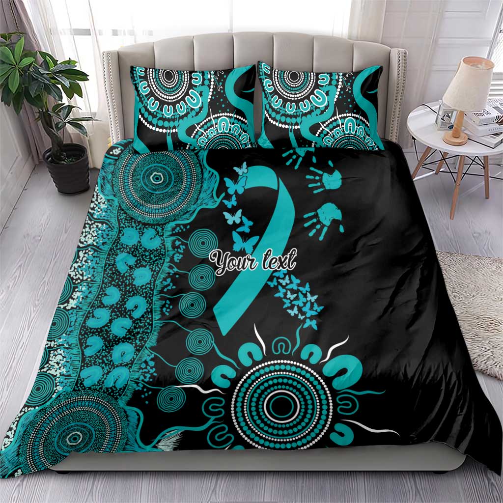 PTSD Awareness Personalised Bedding Set Aboriginal Ribbon Dot Painting