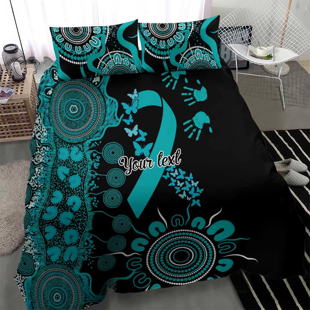 PTSD Awareness Personalised Bedding Set Aboriginal Ribbon Dot Painting