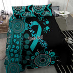 PTSD Awareness Personalised Bedding Set Aboriginal Ribbon Dot Painting