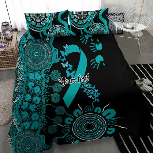 PTSD Awareness Personalised Bedding Set Aboriginal Ribbon Dot Painting