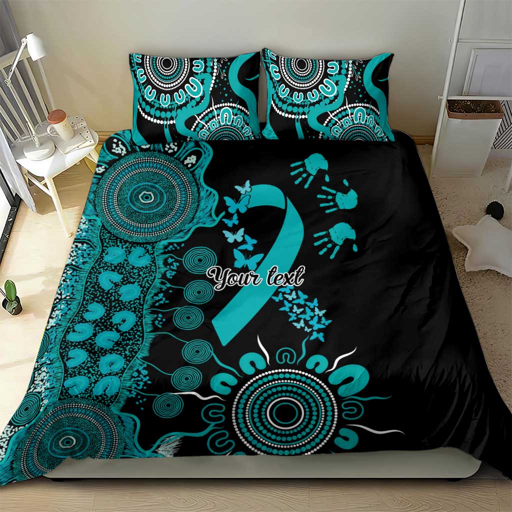 PTSD Awareness Personalised Bedding Set Aboriginal Ribbon Dot Painting