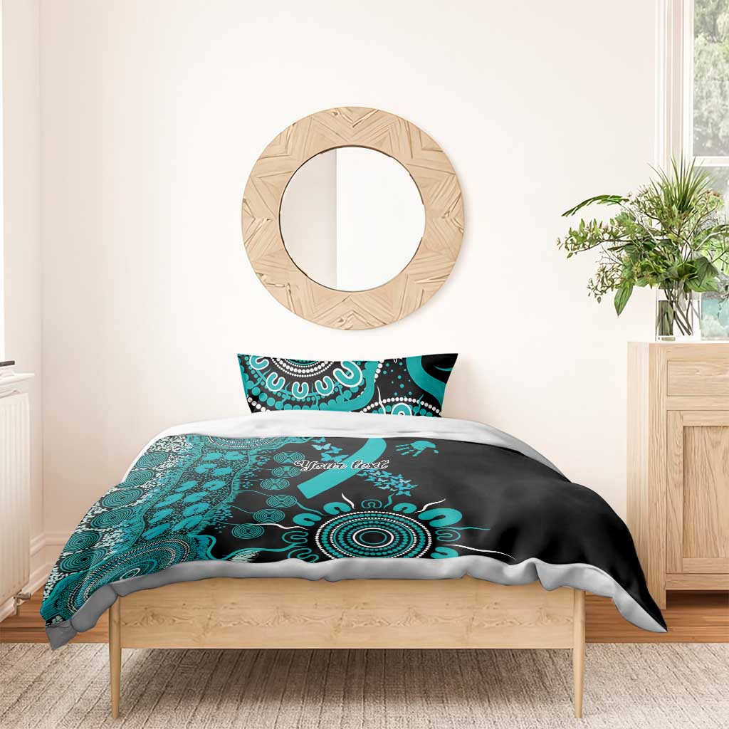 PTSD Awareness Personalised Bedding Set Aboriginal Ribbon Dot Painting