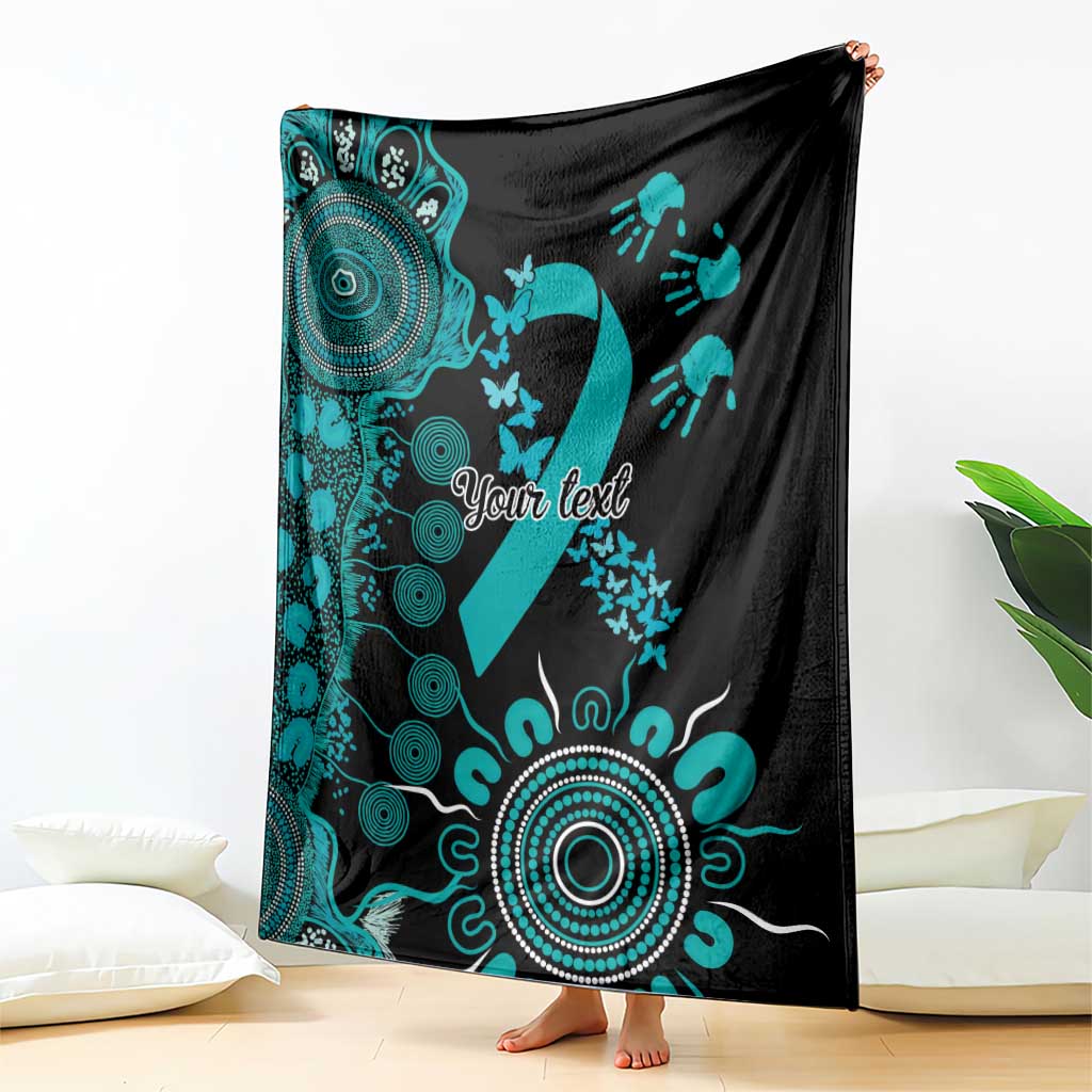 PTSD Awareness Personalised Blanket Aboriginal Ribbon Dot Painting