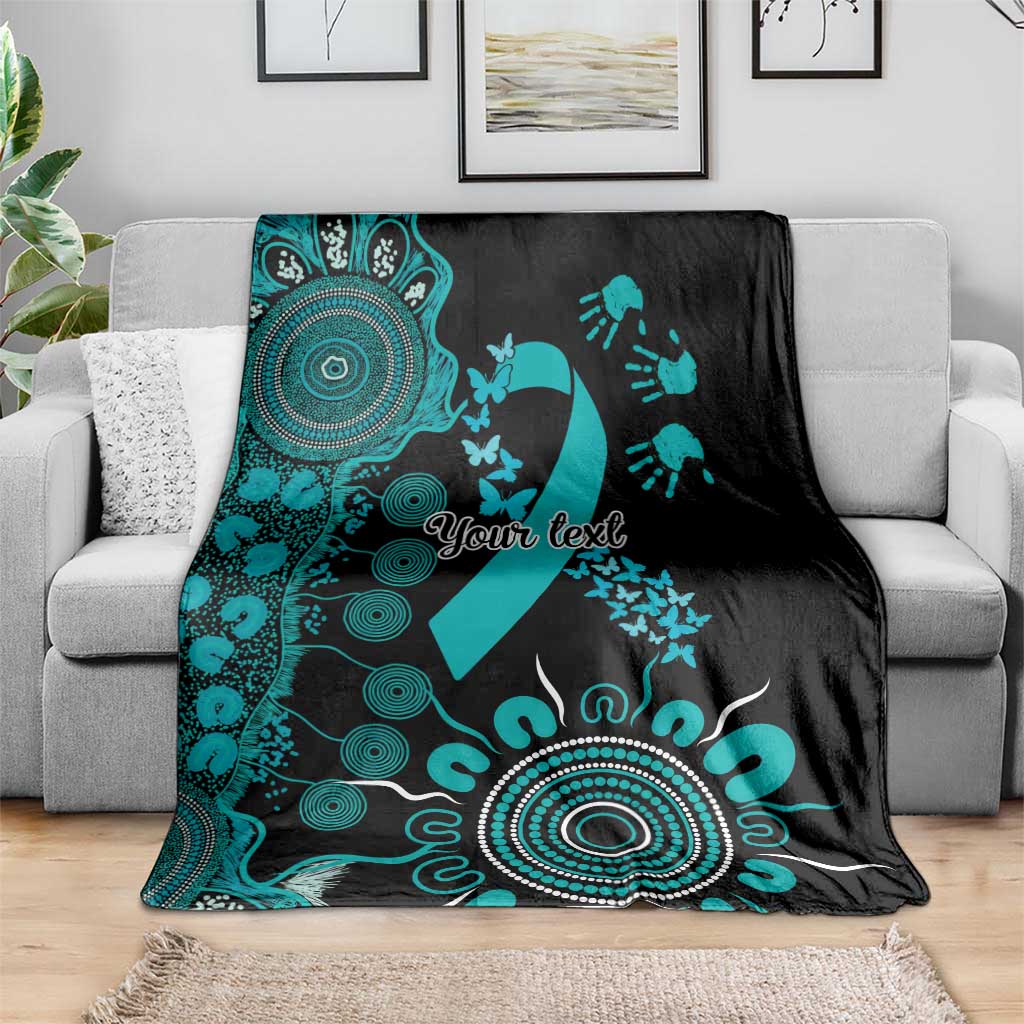 PTSD Awareness Personalised Blanket Aboriginal Ribbon Dot Painting