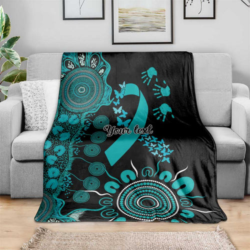 PTSD Awareness Personalised Blanket Aboriginal Ribbon Dot Painting
