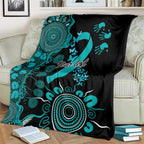 PTSD Awareness Personalised Blanket Aboriginal Ribbon Dot Painting