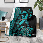 PTSD Awareness Personalised Blanket Aboriginal Ribbon Dot Painting
