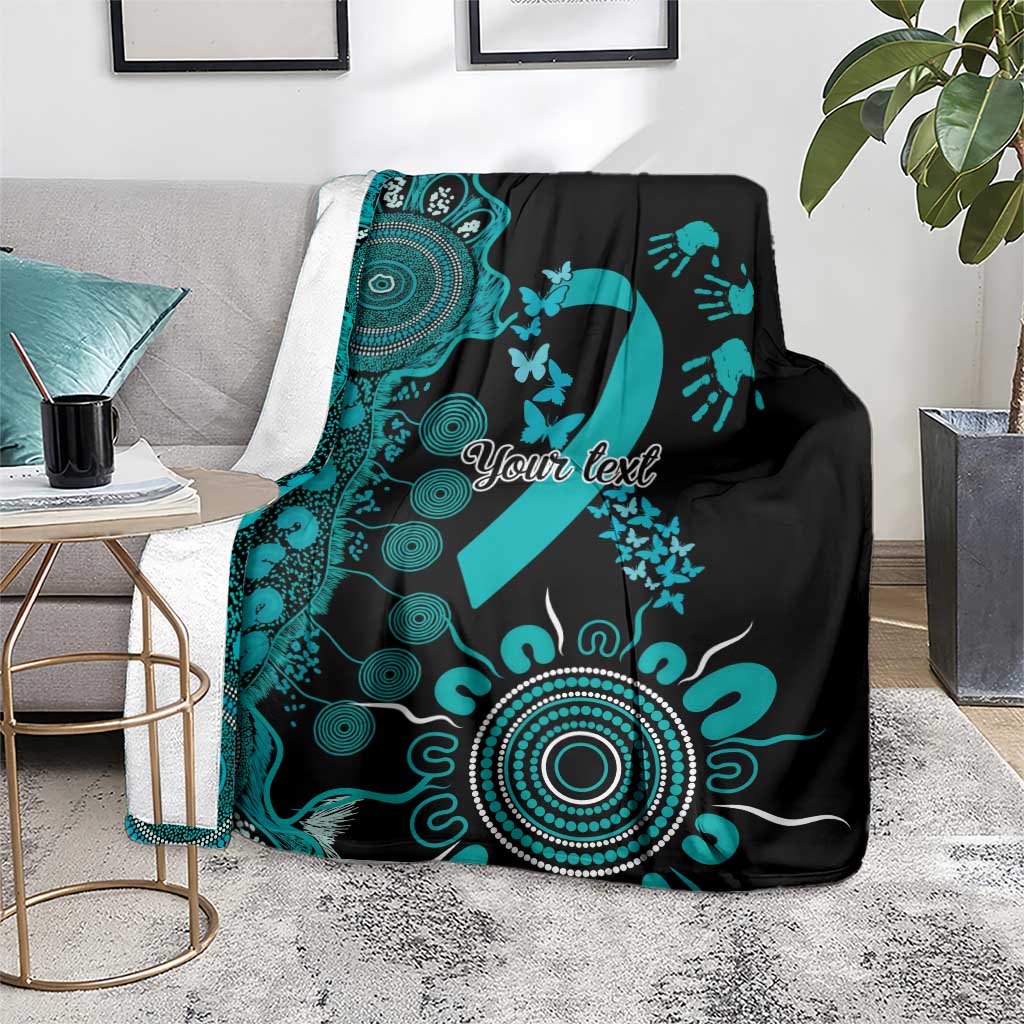 PTSD Awareness Personalised Blanket Aboriginal Ribbon Dot Painting